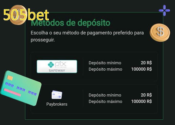 O cassino 505betbet oferece uma grande variedade de métodos de pagamento